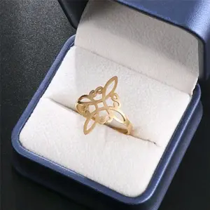 witches knot stainless steel closed adjustable ring