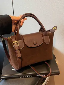 Elegant Women's Suede Stylish Crossbody Bag, PU Leather for Work & Daily Use, Casual Fashion Versatile Design, Leather Fashionable Shoulder Bags