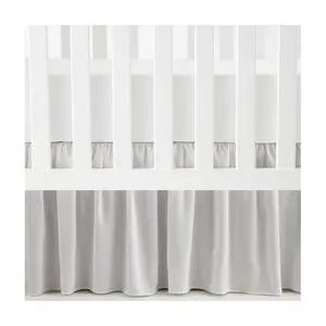 Ruffle Crib Skirt Gray Single 28x52 by Lush Decor