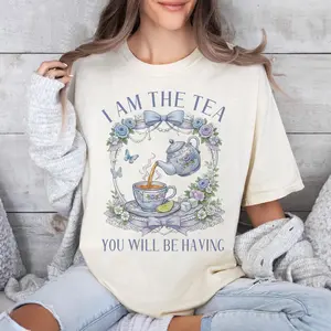 Comfort Colors I Am the Tea You Will Be Having Bridgerton Shirt, Lady Whistledown Bridgerton Tee, Regency Aesthetic Tea Lover Shirt