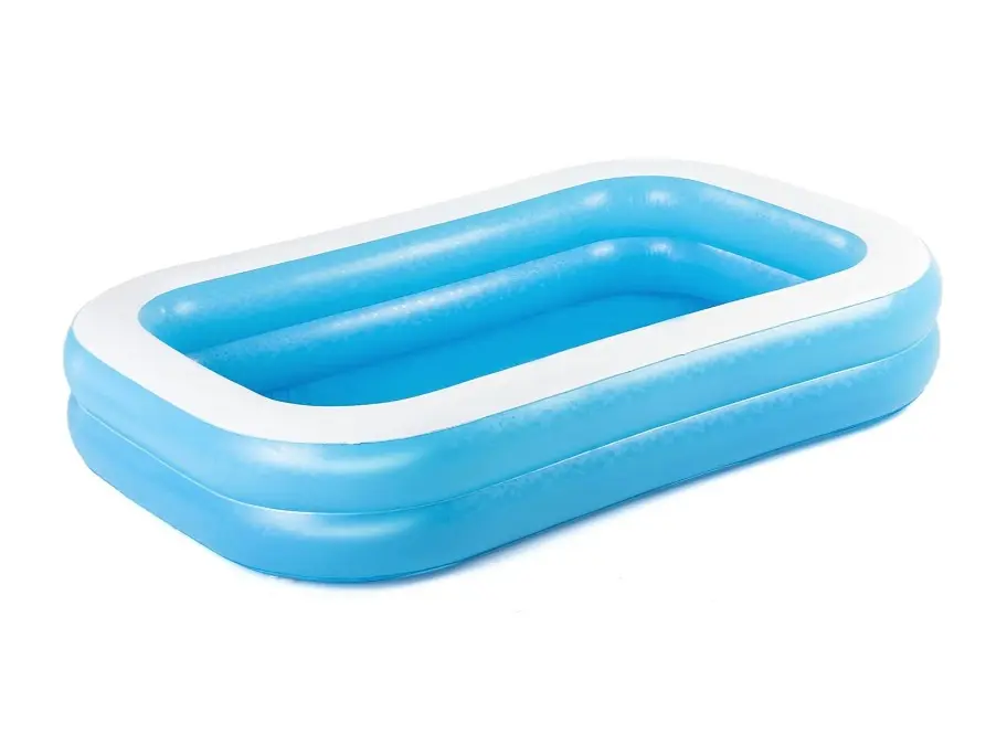 H2OGO! Blue Rectangular 8'6" Inflatable Family Pool - Perfect for Kids Ages 6+ - Fully Assembled Plastic Design