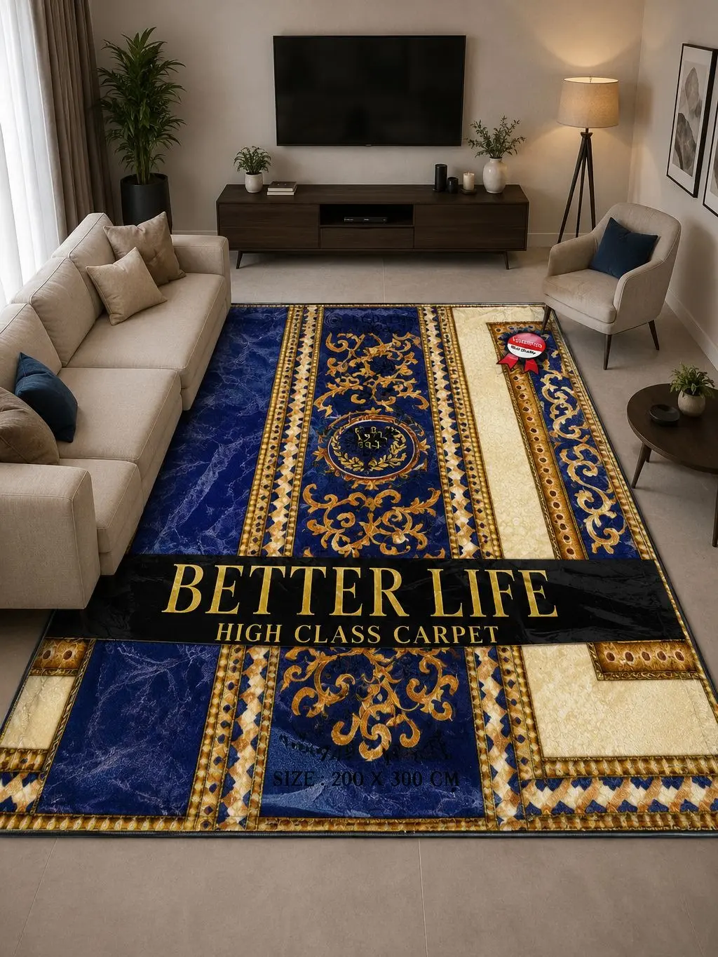 Better Life Luxury Area Rug 200×300 cm – Soft Living Room Carpet