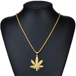 Vintage Stainless Steel & Golden-ne Maple Leaf Pendant Necklace - Stylish UniGender for Men and Women, Perfect for Casual Attire or Gifting, Maple Leaf Necklace birthday gift womens gifts stuff to get gf for valentine chains
