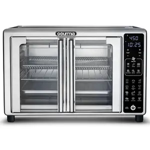 Gourmia French Door 6-Slice Digital Toaster Oven Air Fryer, 19 One-Touch Presets, 24L, Stainless Steel