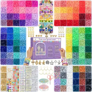 25000Pcs Clay Beads Bracelets Making Kit for Girls, Beads for Bracelets 6 Boxes Bead for Jewelry Making Kit Friendship Bracelet Kit Teen Girl Christmas Gifts Trendy Stuff Letter Beads Craft Adult