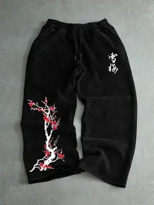 Unisex Casual Joggers, Unique Print Design, Comfortable Fitted Street Style Pants, Suitable for All Seasons, Sports Jogging Wear