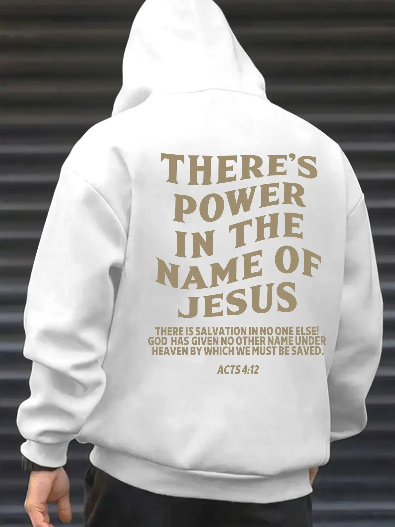 Men's Casual Faith Based Streetwear Knit Hooded Sweatshirt with Jesus Letter Print, Drawstring Kangaroo Pocket Long Sleeve Top, Fall & Winter Fashion, Casual Hoodie Pullovers, Graphic Hoodies