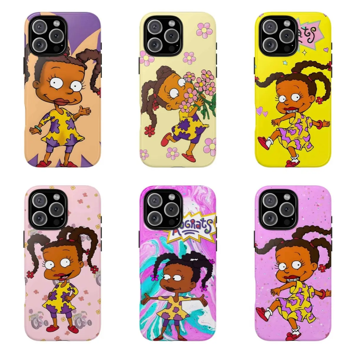 Cute 90s R-Rugrats Susie Phone Case 90s Cartoon Multiple Designs Cover Compatible for iPhone 17Air 16Promax 15 14 13 12 11 and for Samsung Galaxy S21-S25 Perfect Gift for Fans Her/Him Cute Phone Cases