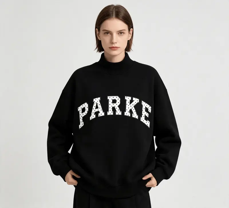 PARKE Letter & Polka-Dot Embroidered Crewneck Sweatshirt — Women's ...