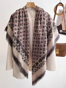 Versatile for All Seasons Unique Letter Print Scarf, Scarf Wrap, Loose Fit Multi-Functional Neck Gaiter, Perfect for Travel and Dates, Stylish and Comfortable Accessories