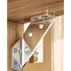 Angle Bracket for  Corner Bracket Metal  Brackets Stainless Steel Corner Brace Furniture Corner Connectors with Screws (2.5 x 0.8 x 0.75 inches)