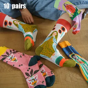 10 Pairs Of Socks for Autumn And Winter 2024 Long Tube Socks, New Products for Spring Boneless Seam Head Couple Socks Cute Rabbit Illustration Pattern Mid Tube Men's Women's Socks Warm Socks Home Socks Artistic Socks menscrew  socks  Knit Formal Fabric Me