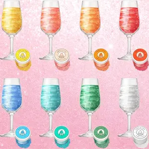 8 Edible Glitter  Luster 4g/Bottle Set Viral Drink Decor Vibrant Colors Food Grade Shimmer for Beverages & Baking Safe Ingredients FDA Certified