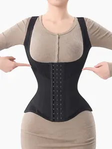 Women Waist Trainer with Straps Breathable Adjustable Tummy Control Corset Apple Shape Slimming Body Shaper for Sitting & Workout