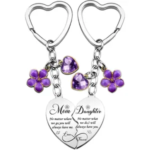 Matching Keychain Mom Gifts from Daughters Heart Keychain Gifts for Mom from Daughter Mother’s Day Birthday Gift for Moms Daughters Matching Keychains for Her
