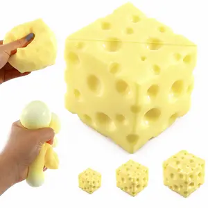 Cheese Cube Squishy Fidget Toy – Super Soft Stress Relief Squeeze, Stretchy Sensory Toy for Anxiety, Focus & Relaxation (Kids & Adults)
