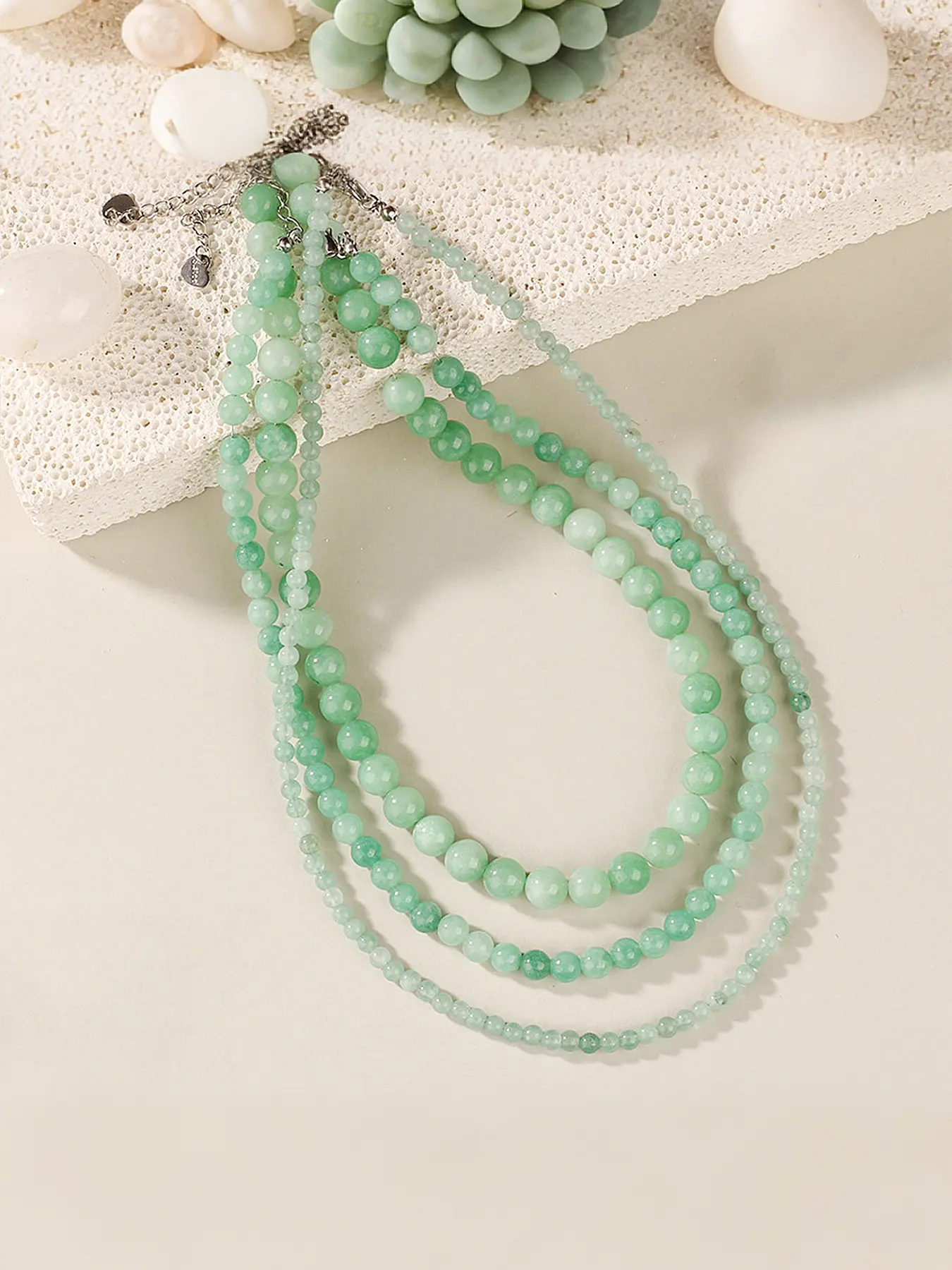 Natural Healing Crystal Stone Necklace Accessory, Elegant Clavicle Chain for Women, Fashionable Jewelry Gift, Perfect for Daily Wear & Special Occasions, Beaded Necklace