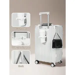 New store discount  Lightweight Travel Password 360 Mute Universal Wheels Lage With Cup Holder 2 Multifunctional Hooks 4 Sides Of The Aluminium Alloy Anti Collision Corners Fashionable And Durable Student Trolley Case Business Trip Suitcase School