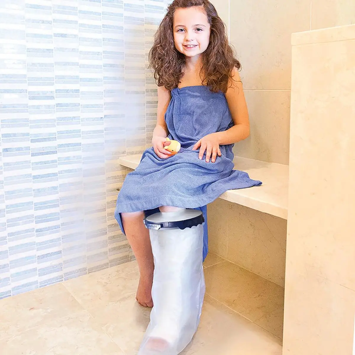 Seal-Tight Original Pediatric Waterproof Leg Cast & Bandage Protector Tool, 1-Size Non-Latex Diaphragm, Easy-To-Apply Daily Solution That Protects Bandages for Kids