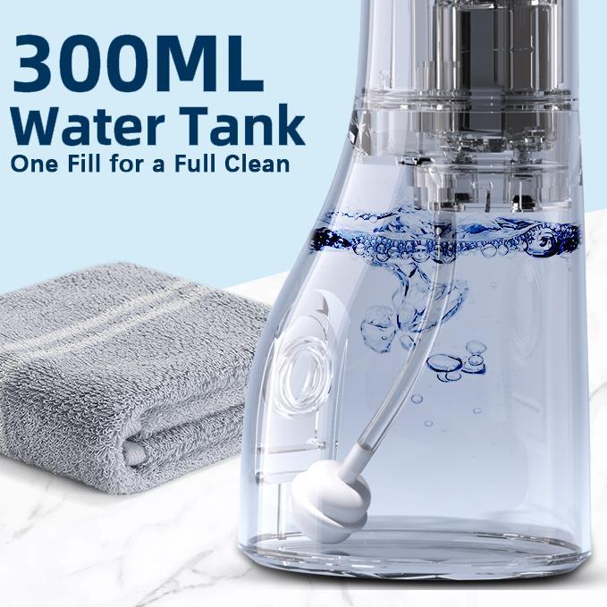 AILE Water Flosser,100 Modes for Teeth,Powerful and Rechargeable Oral Irrigator,LED Display,300ML Tank,IPX7 WP,Cordless Portable,Brace Care,Gift