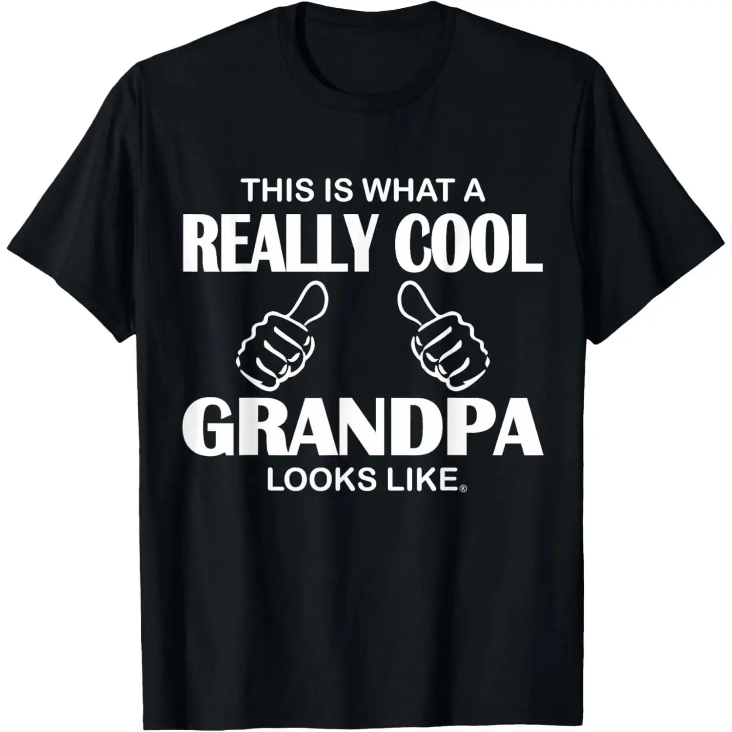 Women's Cotton Short-Sleeve Vintage Distressed Graphic Casual T-Shirt - "This Is What A Really Cool Grandpa Looks Like" Funny Print Top