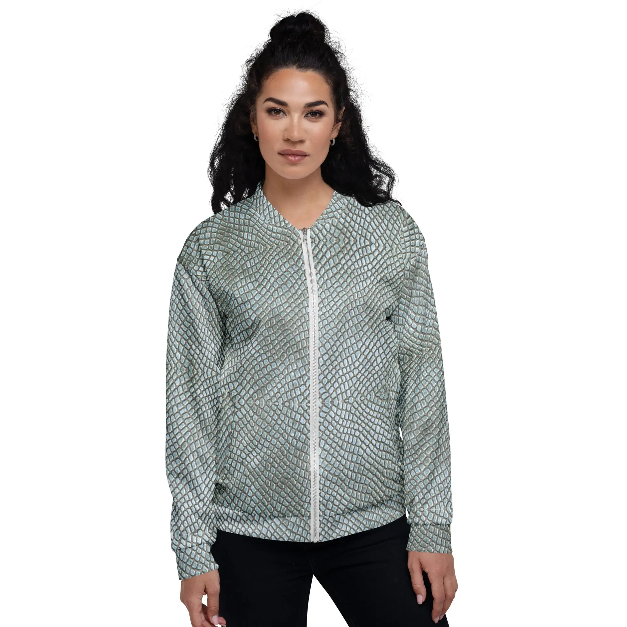 Unisex Bomber Jacket - Faded Crocodile - Women