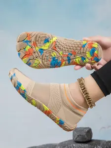 Women's Hiking Shoes, Comfortable Breathable Textile, Slip-On Flat Sandals, All-Season Low-Ankle Water Shoes, Ideal for Fitness & Beach, Breathable Outdoor Shoes