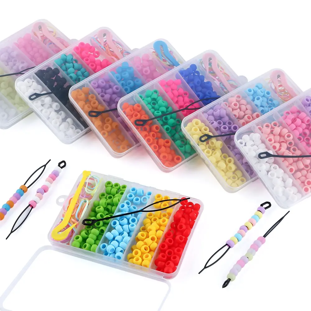 242pcs/set Hair Bead Set, Glitter Silicone Hair Accessories, Soft Shiny Ponytail Beads, Washable, Perfect for Braiding, Handmade Preferred, Hair Decor