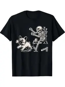 Funny French Bulldog  Bone Skeleton Matching T-Shi