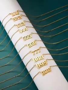 Personalized Number Pendant Necklace, Fashion Jewelry for Party, Daily Clothing Decor, Trendy All-match & Exquisite Jewelry for Birthday Gift