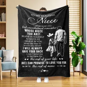1PC My uncle gave my niece a blanket gift, a niece's birthday gift, a graduation gift, a Christmas gift, a uncle's gift to my niece, a soft blanket gift, and a multi-purpose blanket suitable for all seasons, Cloud Soft Blanket, Slogan Print Blanket