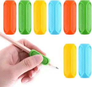 Silicone Pen Grips, 8 PCS Ergonomic Pencil Gripper Multicolor Pen Grip Soft Silicone Pencil Writing Aids Universal Special Education Writing Aid for Teachers Adult Students Handwriting