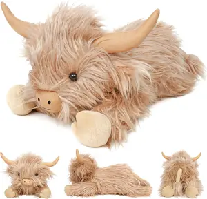 Highland Cow Weighted Stuffed Animals 5lbs 22in, Cute Weighted Plush Highland Cow Stuffed Animal Cattle Plushies Ideal Gifts for Kids and Adults