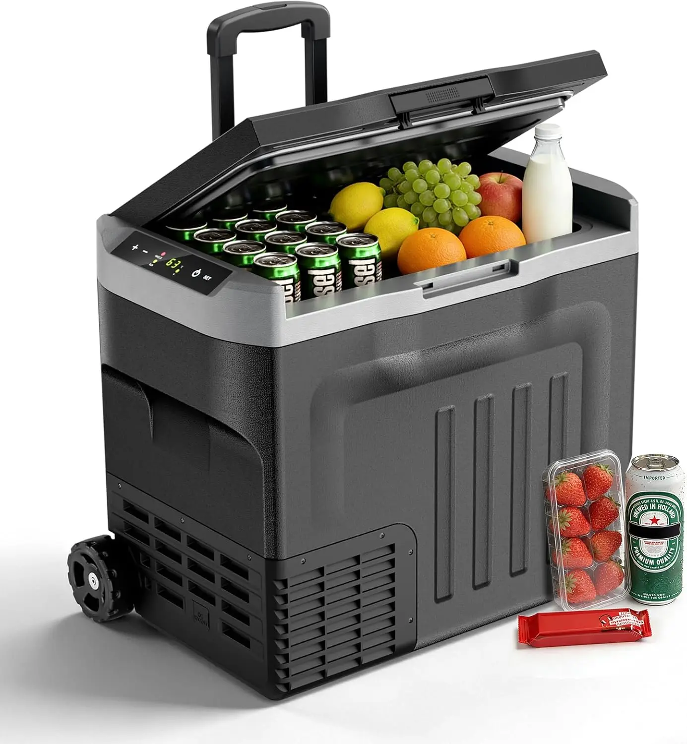 12V Portable Refrigerator, 42 Quart Dual-Voltage 12V/24V DC Car Cooler, -4°F to 68°F Portable Freezer for Car, Truck, RV, Camping, Home, Road Trips summerwins