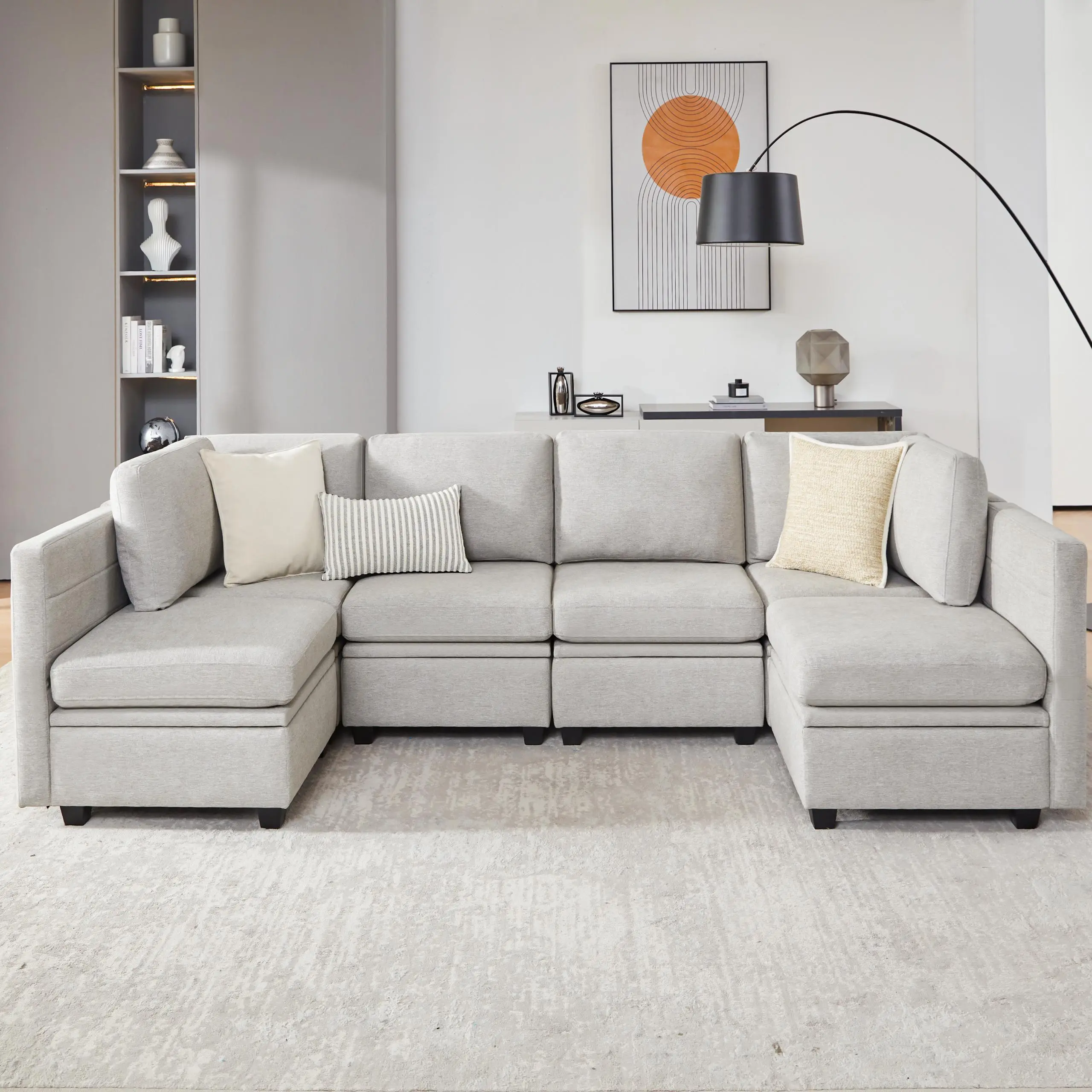 LightGray-U (No Ottoman)