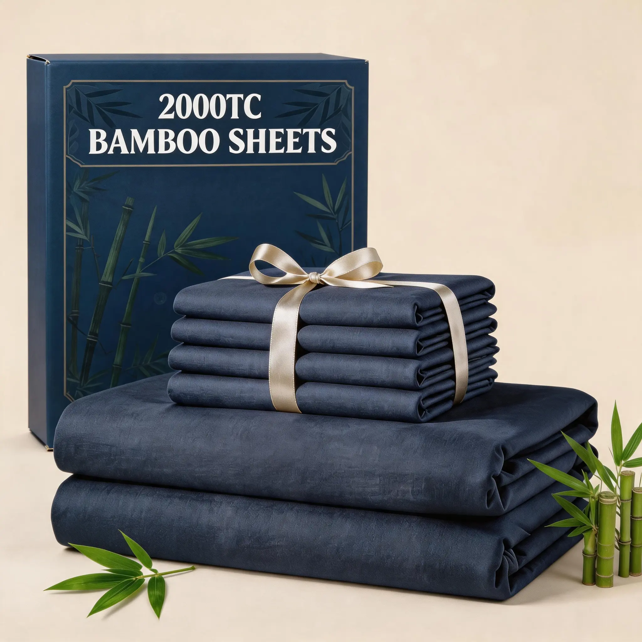 Jollyvogue Bamboo Cooling Sheets 6pc Set,Hypoallergenic for Hot Sleepers, Luxuriously Soft & Cooling, , Full/Queen/King Size Pillowcase Sets