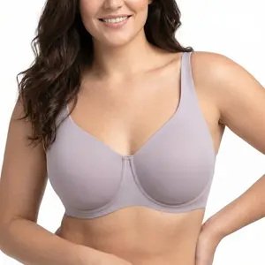 HSIA Esme Plus Size Minimizer Bra Unlined Seamless Underwire T Shirt Bra Full Coverage Smooth Silk Feel No Padding Cool Comfort Daily Support