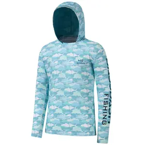BASSDASH Men’s UPF 50+ Performance Camo Hoodie Shirt Quick Dry Long Sleeve Outdoor Fishing Hiking Hooded Shirts FS50M