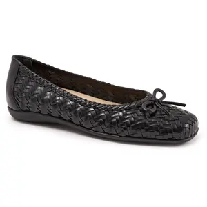 Trotters Leather Woven Flat- Gillian