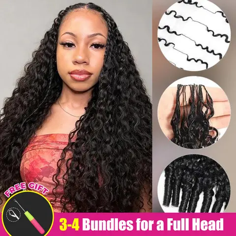 ISEE HAIR Crochet Human Hair Designed for Miracle Knots Pre Burmese Curly Separated 50g/Pack Knotless Boho Braids Vacation Hair Plush Texture  Time Saving Wear Fall Edit#TikTokShopFallDealsForYou