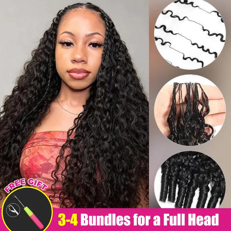 ISEE HAIR Crochet Human Hair Designed for Miracle Knots Pre Burmese Curly Separated 50g/Pack Knotless Boho Braids Vacation Hair Plush Texture Time Saving Wear Fall Edit#TikTokShopFallDealsForYou