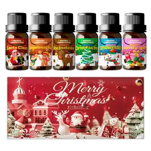 Merry Christmas Essential Oil Set, 10ML Holiday Fragrance, Long-Lasting Scent, Non-Alcoholic, Perfect for Diffusers & Home Decor