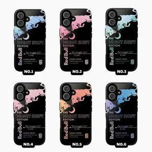 Red Bull Night Shift Edition Phone Case, Ombre Gradient Pastel Tiger Aesthetic, Cool Work Vibe Accessory Gift, Compatible with iPhone 17 Pro Max 16 Plus 15 14 13 12 11 Air, Samsung Series