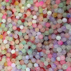 200pcs  8mm Glass Multicolored Round Bare Beads, Perfect For Necklace, Bracelet, Keychain, Jewelry Making