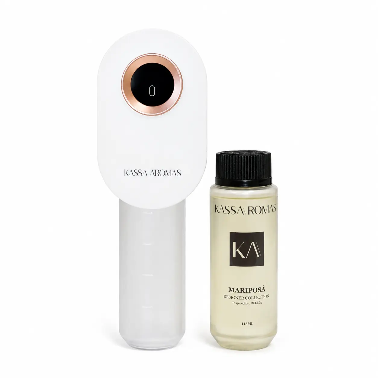 Kassa Aromas KA S910 Smart Wall Plug-In Cold Air Scent Diffuser with 115 ml Fragrance Oil, Bluetooth App Control, 3 Intensity Levels, Up to 450 Sq. Ft. - Aroma Set