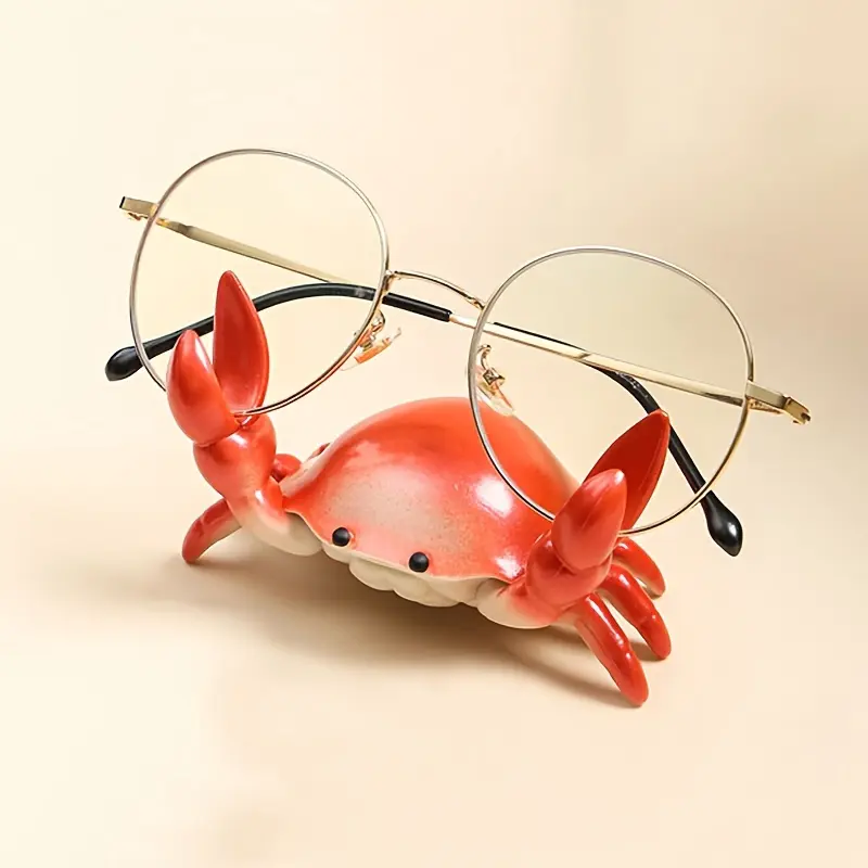Crab-shaped multi-functional mobile phone and pen holder - Durable ABS desktop organizer with glasses slot, creative gift, home and office decoration, desktop accessory, lively design, sturdy structure, Desk Accessories, Desk Organizer Tidy