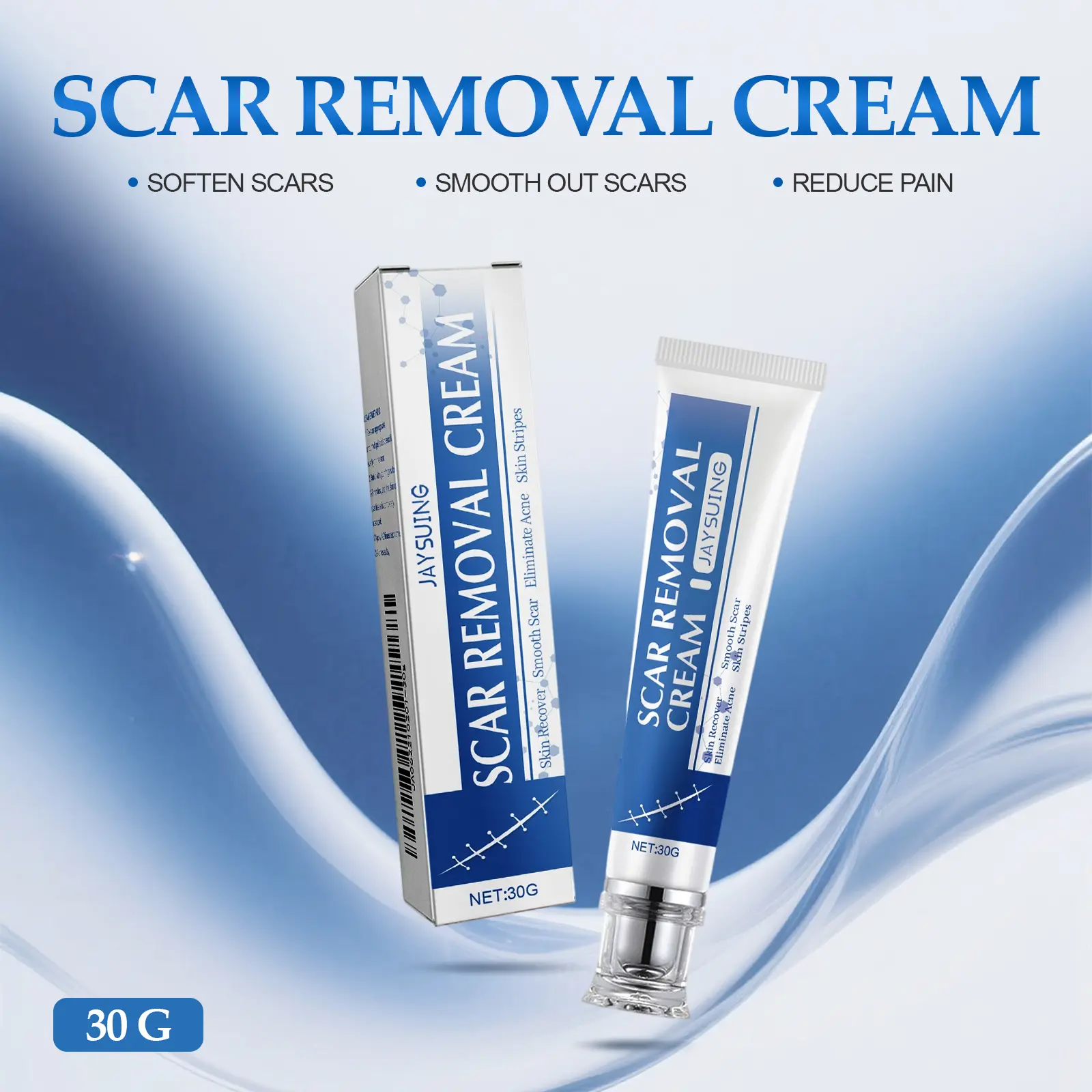 Advanced Silicone Scar Removal Gel Cream Improves Acne Old Scars Caesarean Section Burn Marks Smooth Hydrating Repair for Face and Body 30g