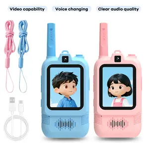 Kids Video Walkie Talkie with Dual Camera - Long Range Rechargeable Walkie Talkies for Children, LCD Screen, USB Charging, 600mAh Battery, Outdoor Safety Toy with Chat Function - Perfect Christmas, Halloween, Thanksgiving, Birthday Gift for Boys and Girls