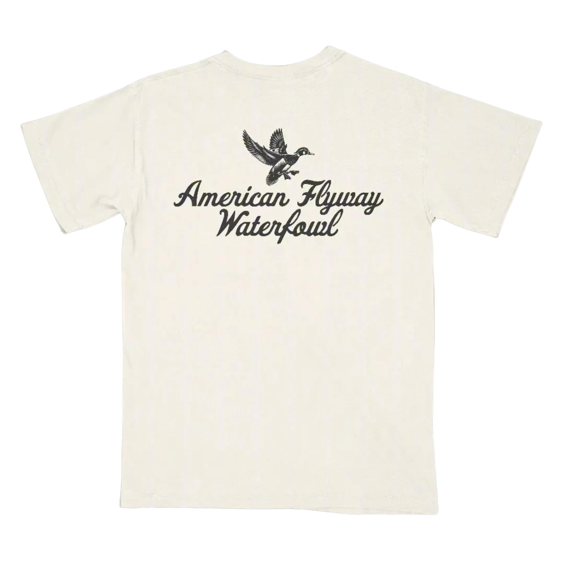 Vintage Wood Duck Logo Design in Ivory Classic Menswear Top Tshirt Casual Clothing Crewneck Elegant
