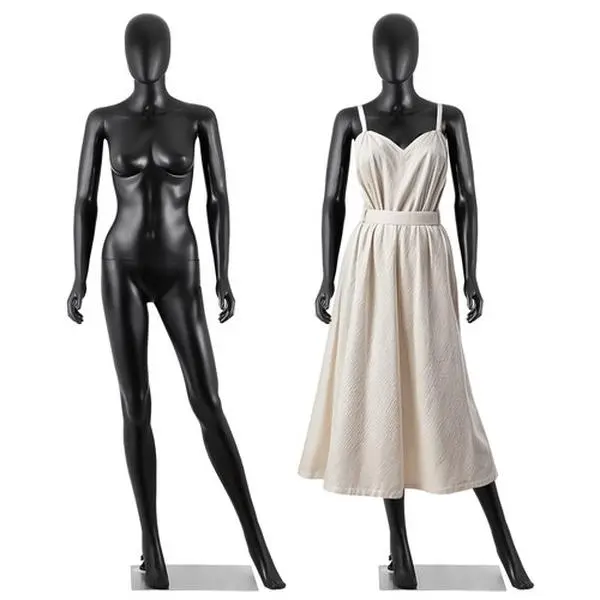 Zeny 70" Black Female Mannequin Full Body Maniquine Model Stand Adjustable Metal Base